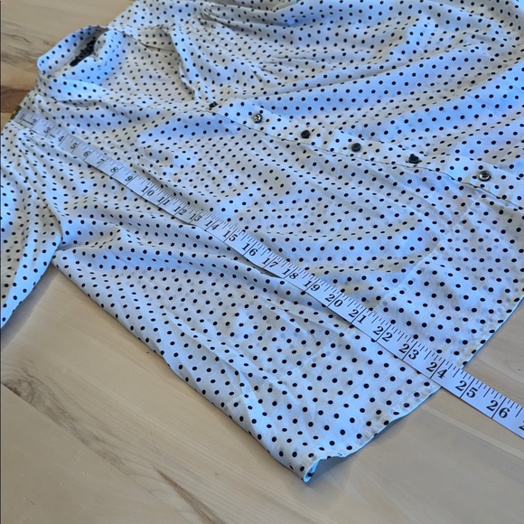 AYR Bonita Dot Por Favor 100% silk button down long sleeve blouse oversized S - Picture 6 of 8